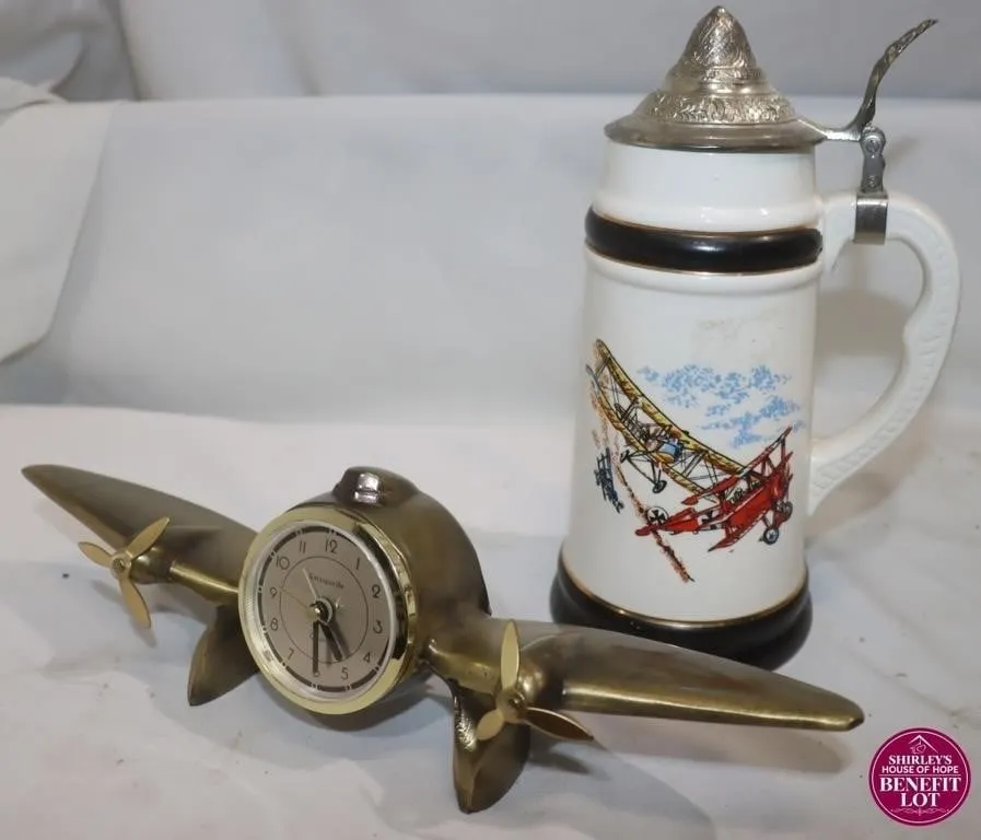 Sarsaparilla Airplane Clock & Beer Stein