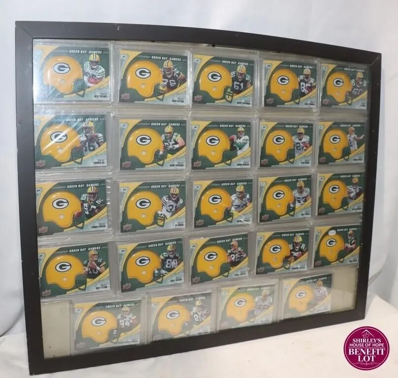Upper Deck Green Bay Packers Card Display in frame