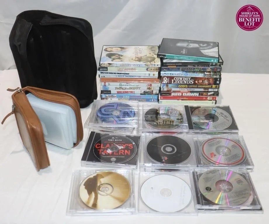 DVD & CD Collection w/ Storage Cases: