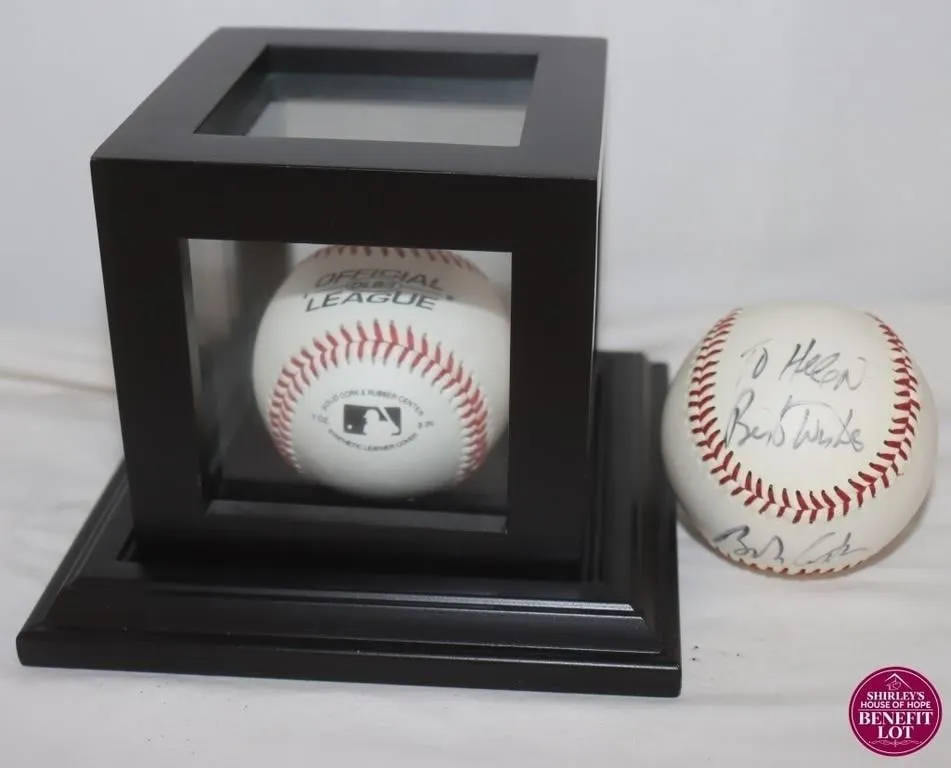 2 Rawlings Baseballs Signed By Bob Costa