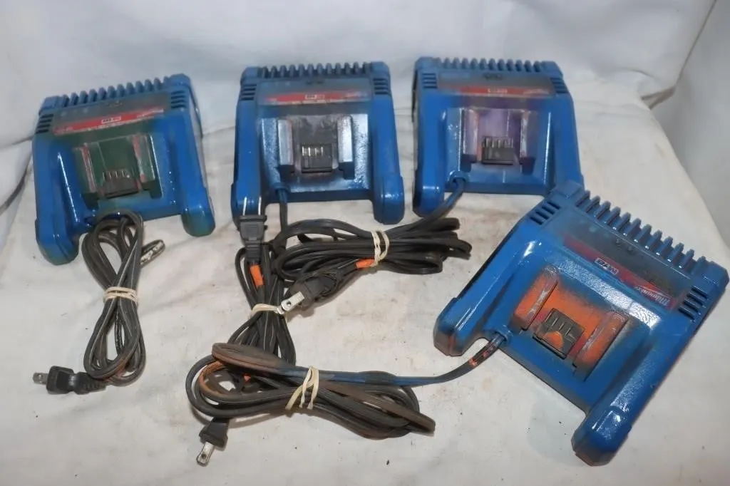 4 Milwaukee M18 Battery Chargers