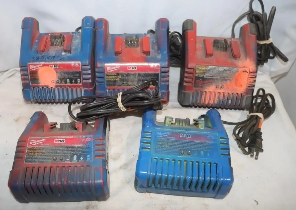 5 Milwaukee M18 Battery Chargers