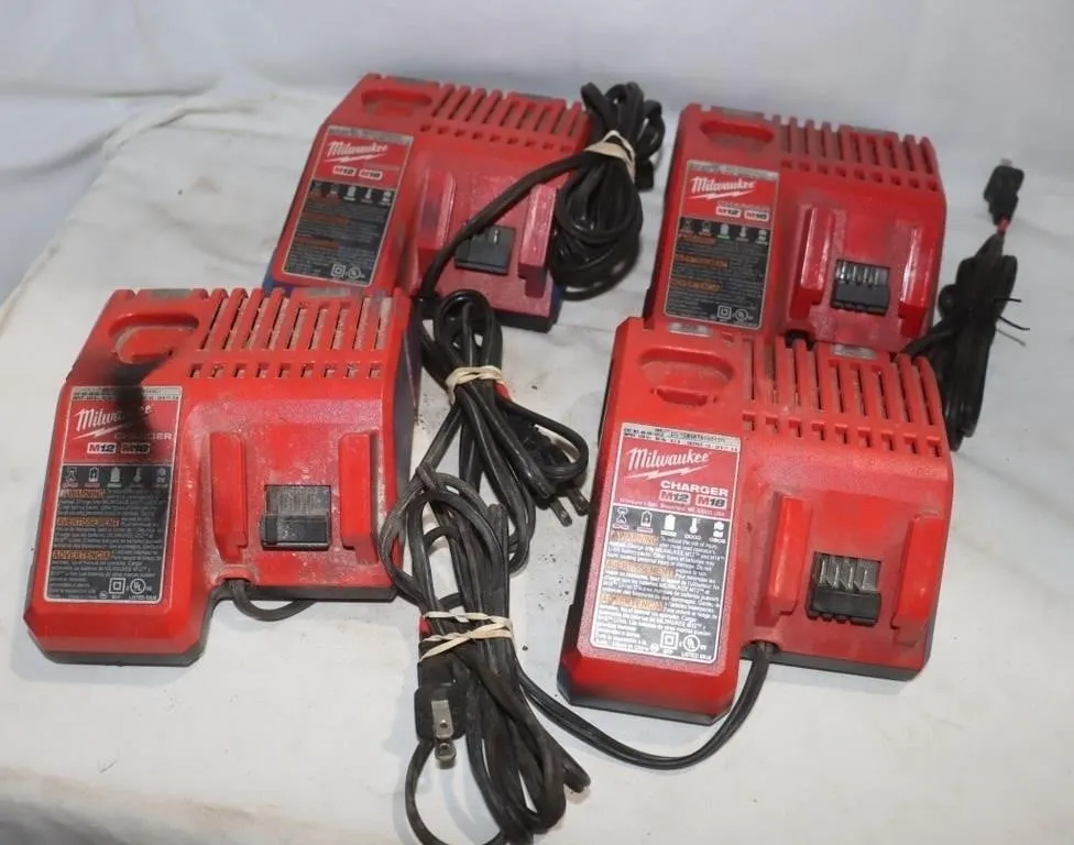 4 Milwaukee M12 M18 Battery Chargers