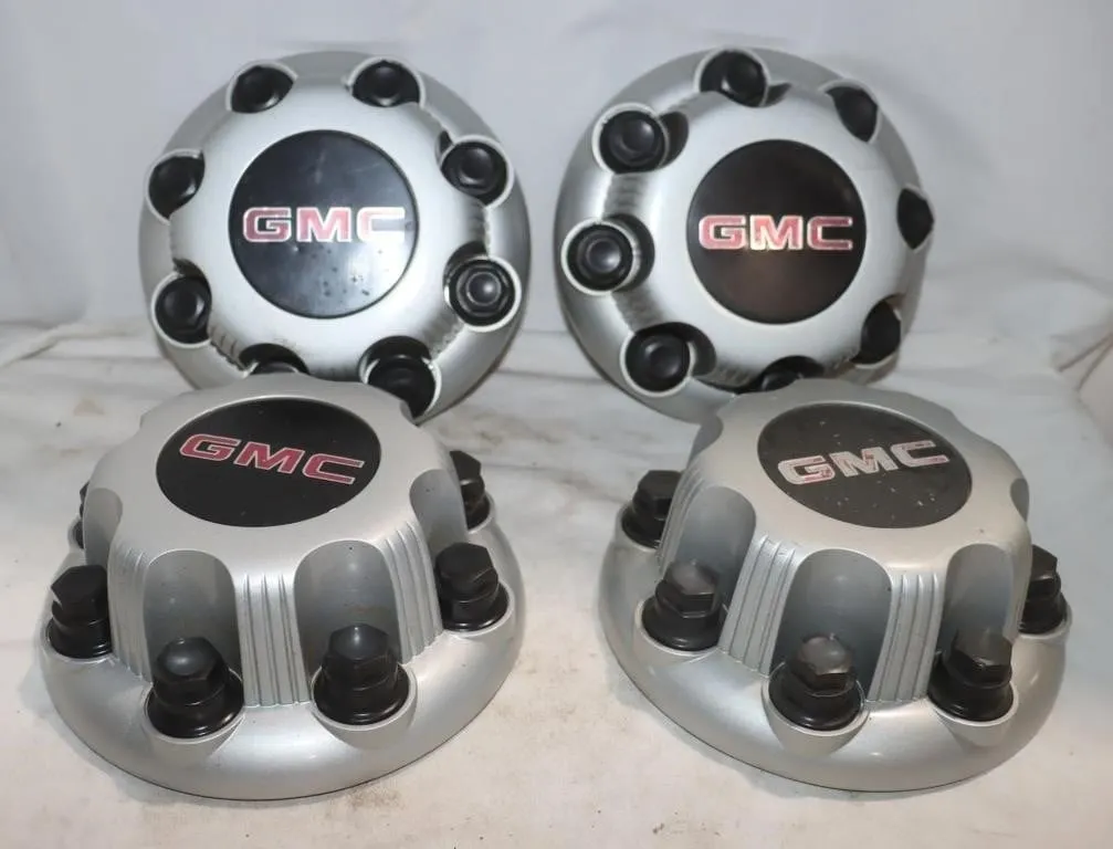 4 Plastic GMC Truck Center Caps 8"x6.5"