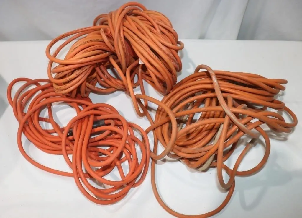 3 Heavy Duty Extension Cords: 100', 45', 25'