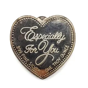 One Troy Ounce .999 Fine Silver Heart ‘Especially