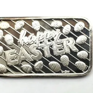 One Troy Ounce .999+ Fine Silver Bar ‘Happy