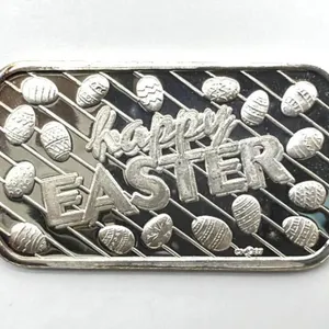 One Troy Ounce .999+ Fine Silver Bar ‘Happy