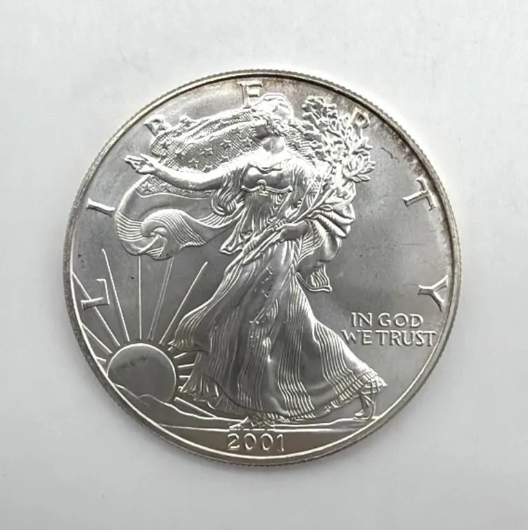 One Ounce Fine Silver 2001 Silver American Eagle