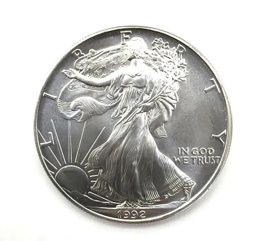 One Ounce Fine Silver 1992 Silver American Eagle