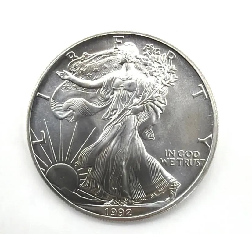 One Ounce Fine Silver 1992 Silver American Eagle