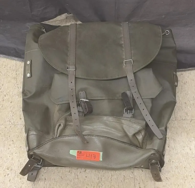 Vintage Swiss Military Rubberized Rucksack