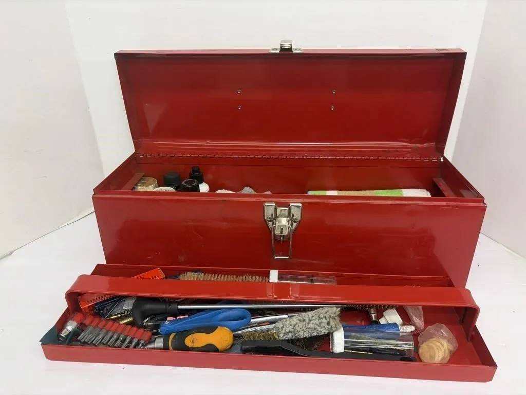 Tool Box of Gun Cleaning Supplies