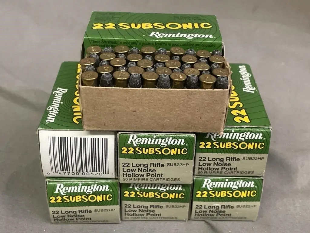 Eight boxes of 50 Remington 22 Subsonic .22 cal.