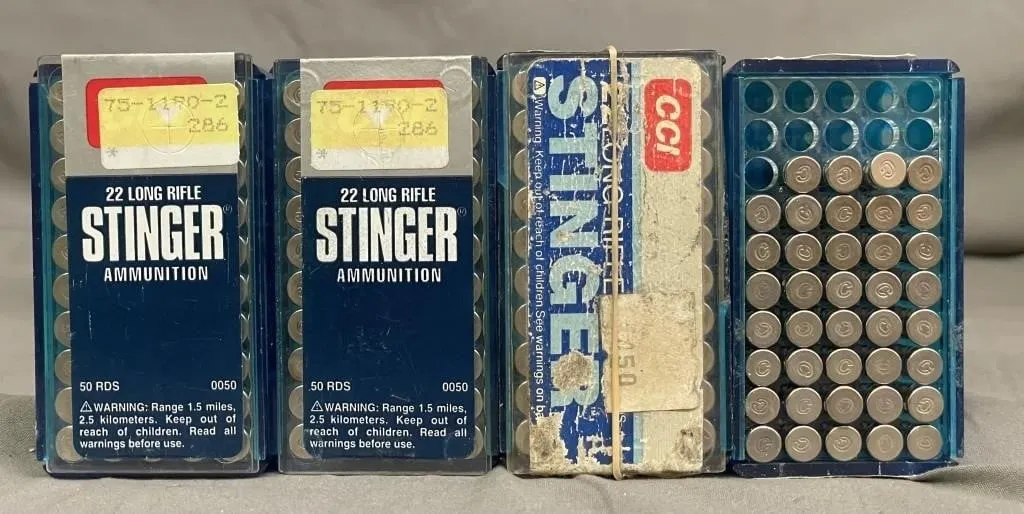 Three full boxes of 50 CCI .22 cal. LR Stinger