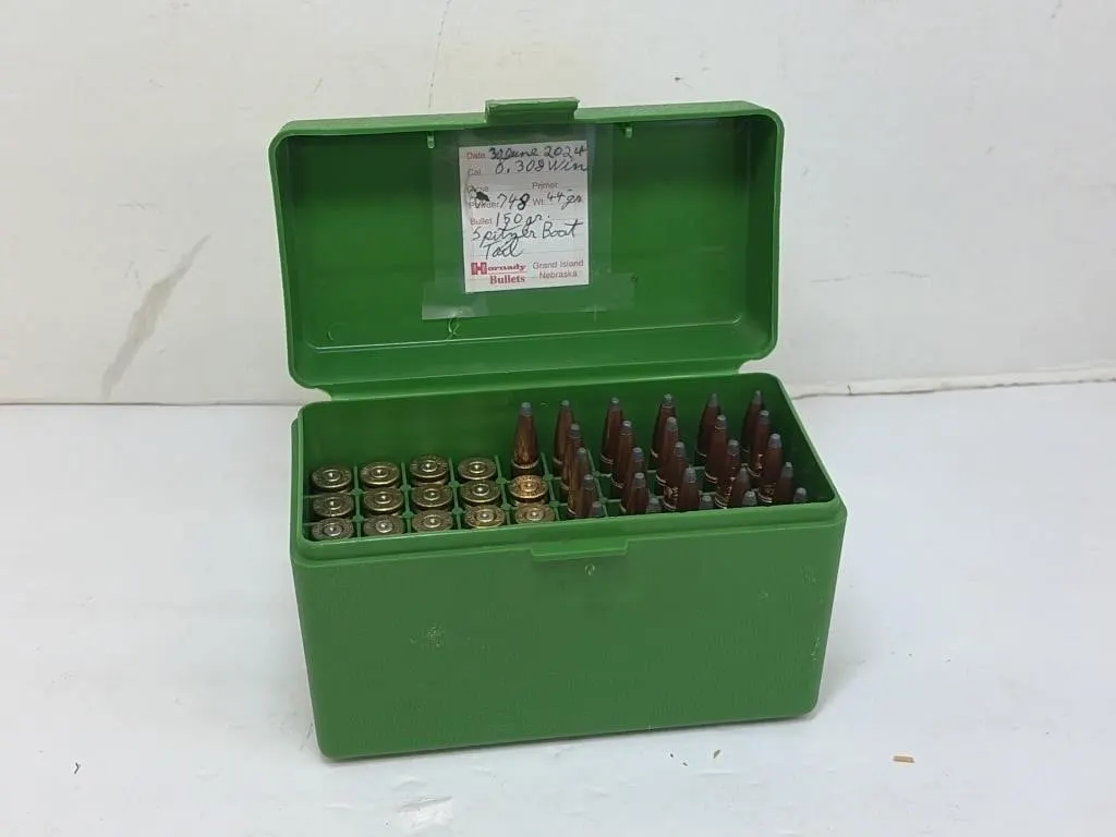 308 Winchester Brass and Ammunition in Ammo Box