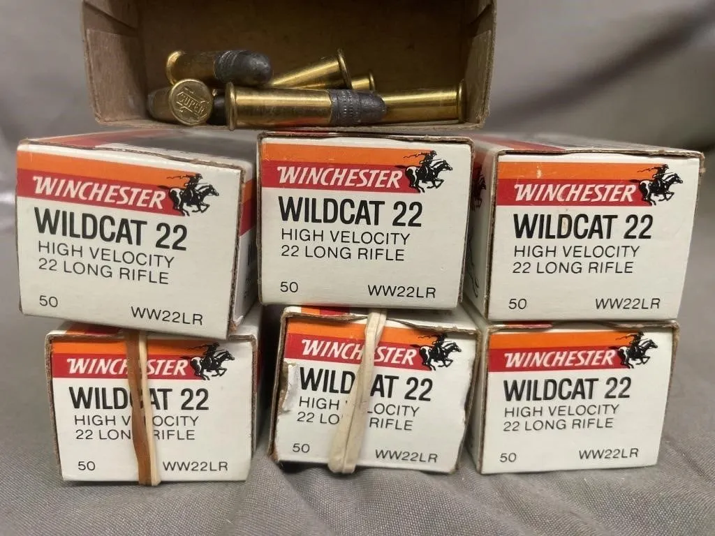 Six boxes of 50 Winchester Wildcat 22 High