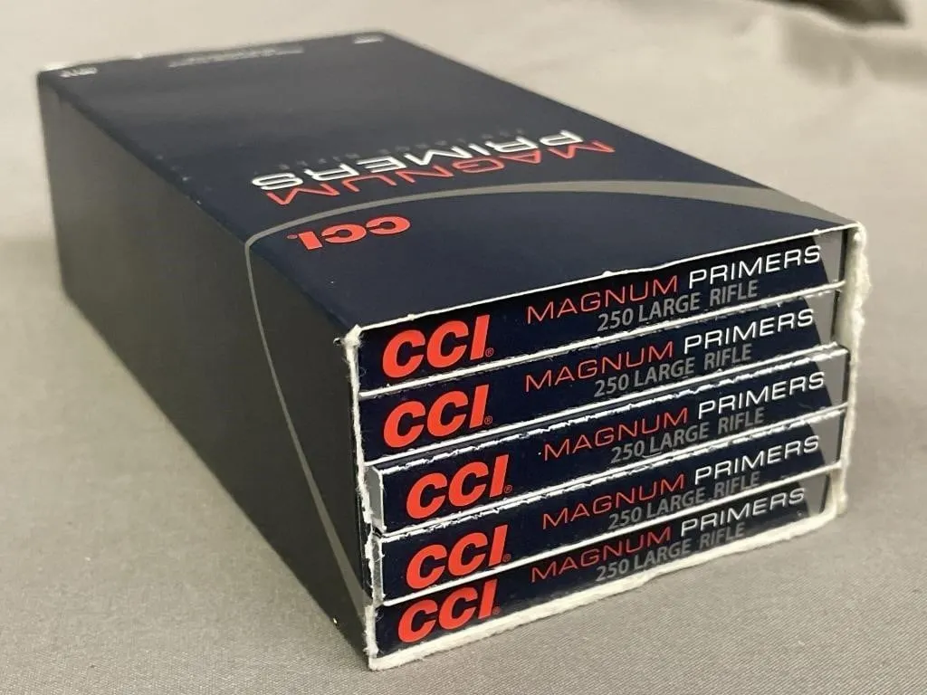 Box of 10 100-packs of CCI Magnum Primers. 250