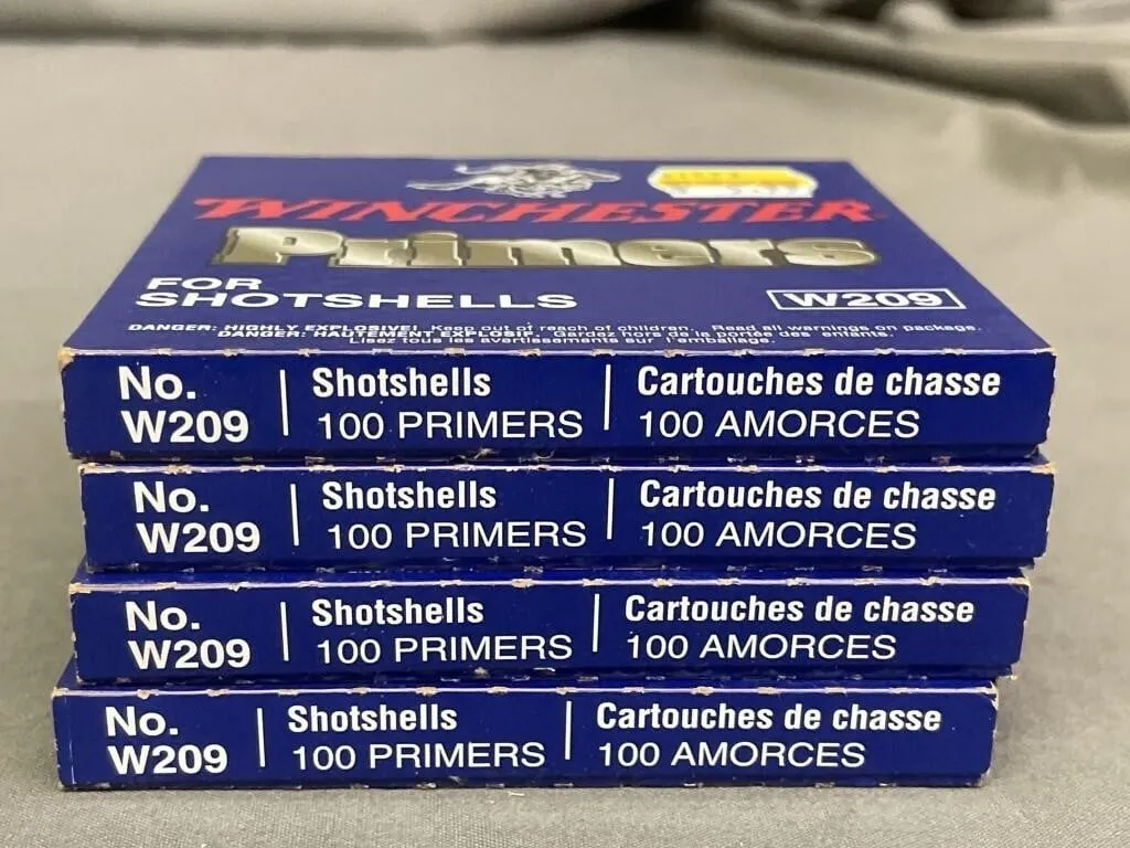 Four 100-packs of Winchester Primers for