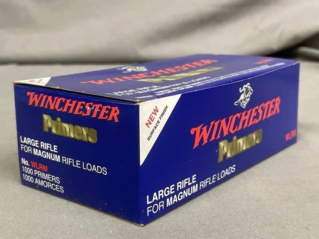 Box of 10 100-packs of Winchester Primers. WLRM.