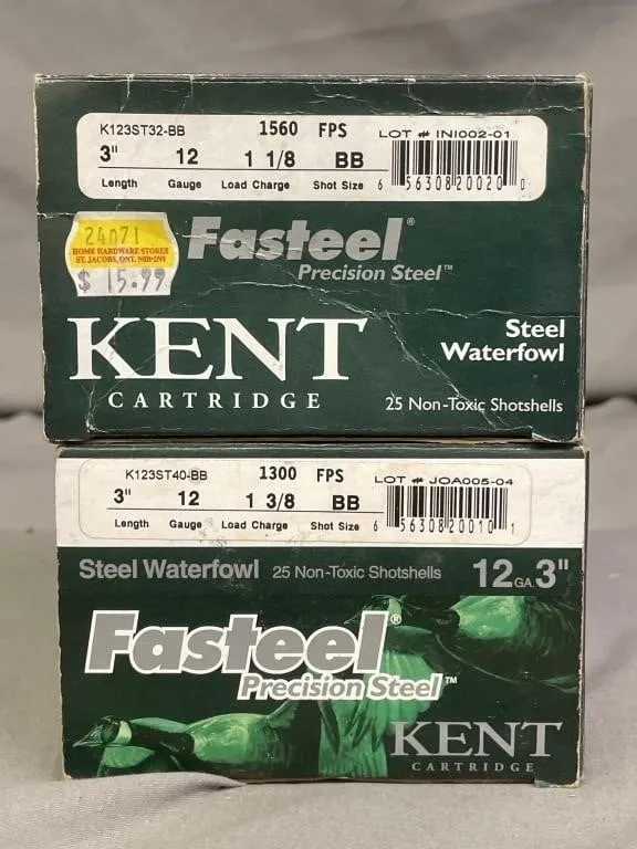Two open boxes of Fasteel Precision Steel