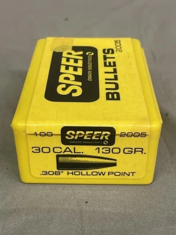 Open box of 45 Speer .309 cal. Hollow Point