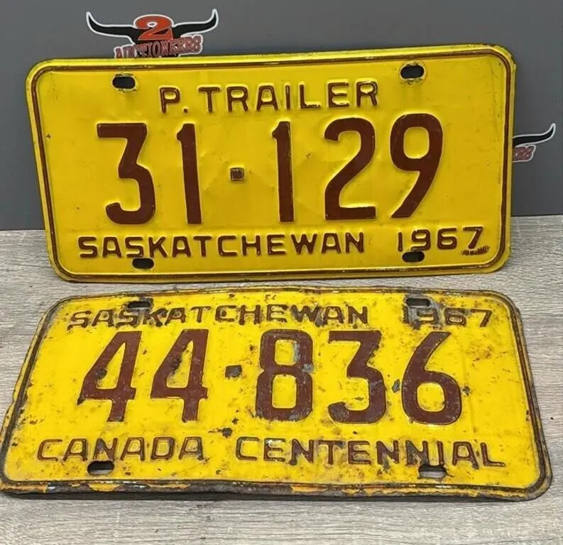 1967 Sask. License Plates.
