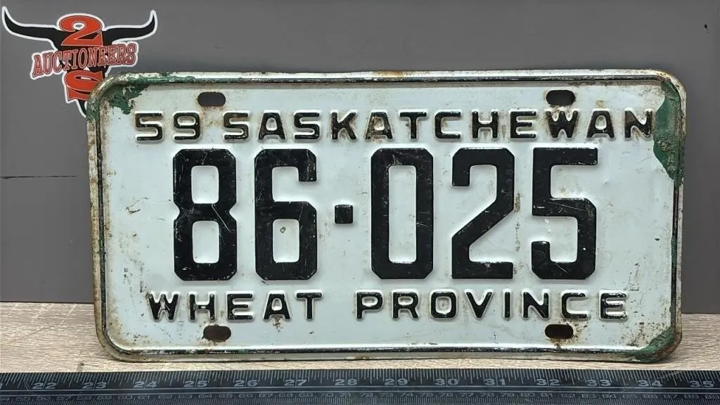 1959 Sask. License Plate.