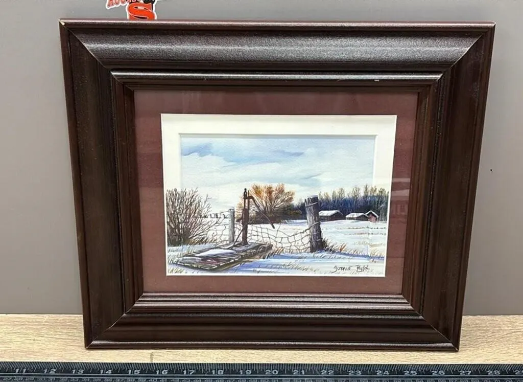 Framed Painting By Yvonne Kydd 14�W x 12�H.