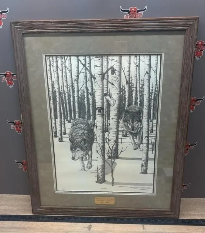 Framed Print Hunters, 2/695 By B. Brown. 22.25"W