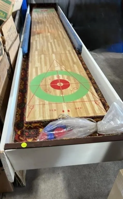 11ft Shuffleboard Table w/Rocks. Folding Legs.
