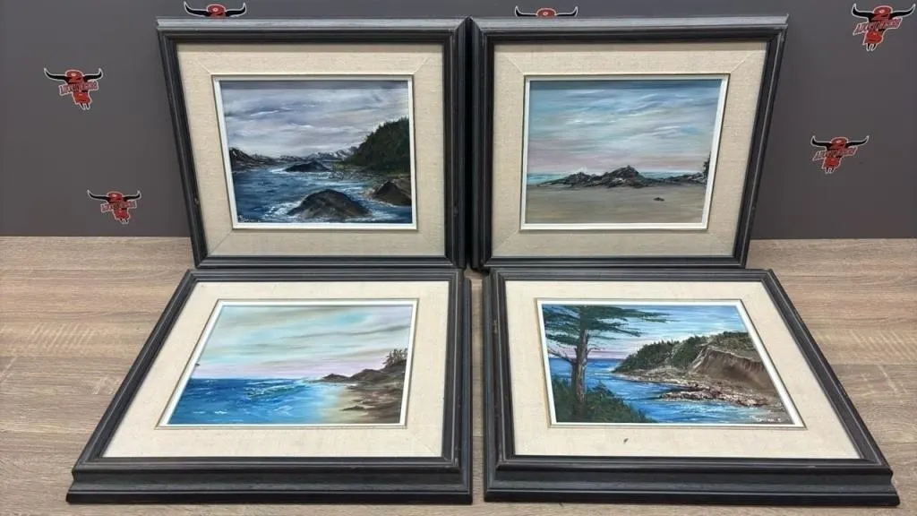 4 Ocean Framed Paintings By R. Drinkle, 15.5�W x