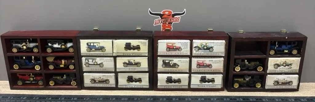 Asst. Antique Cars & Display Cases 6�W x 1.5�D x