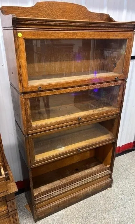 4 Door Stacking Bookcase. No Glass on bottom