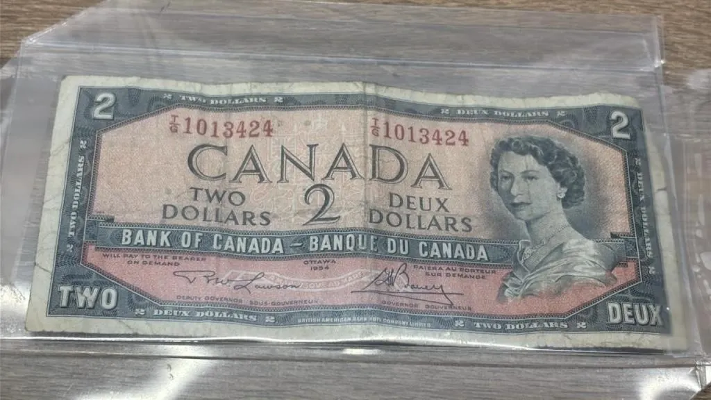 1954 Two Dollar Canada Bill