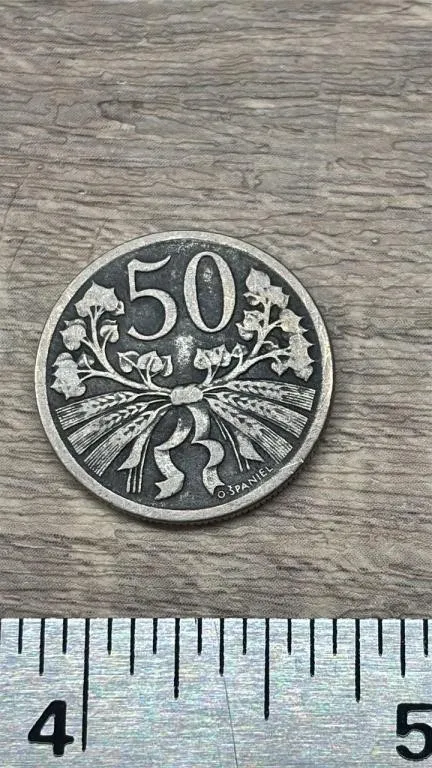 1922 Czechoslovakian 50 Coin.