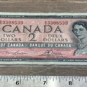 1954 Canada Two Dollar Bill.