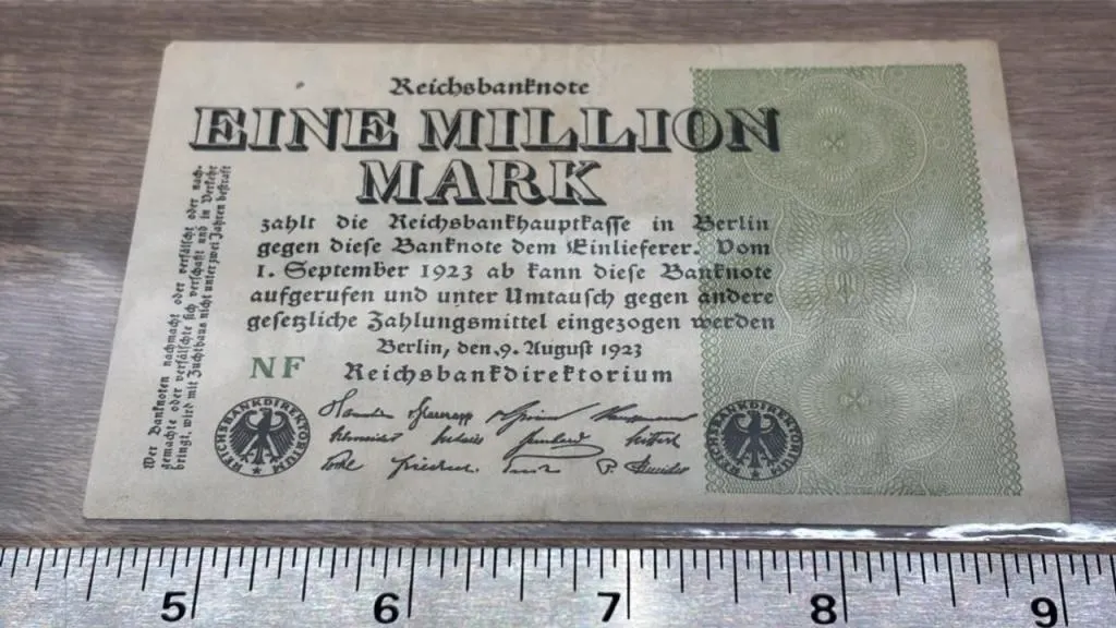 German Eine Million Mark Bank Note.