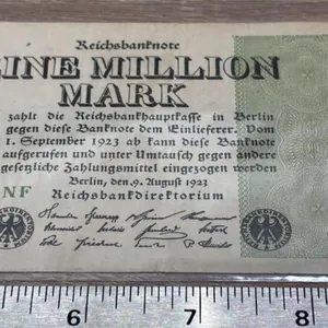 German Eine Million Mark Bank Note.
