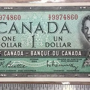 1954 Canada One Dollar Bill.