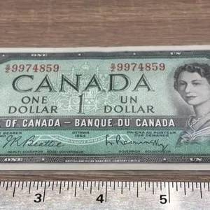 1954 Canada One Dollar Bill.