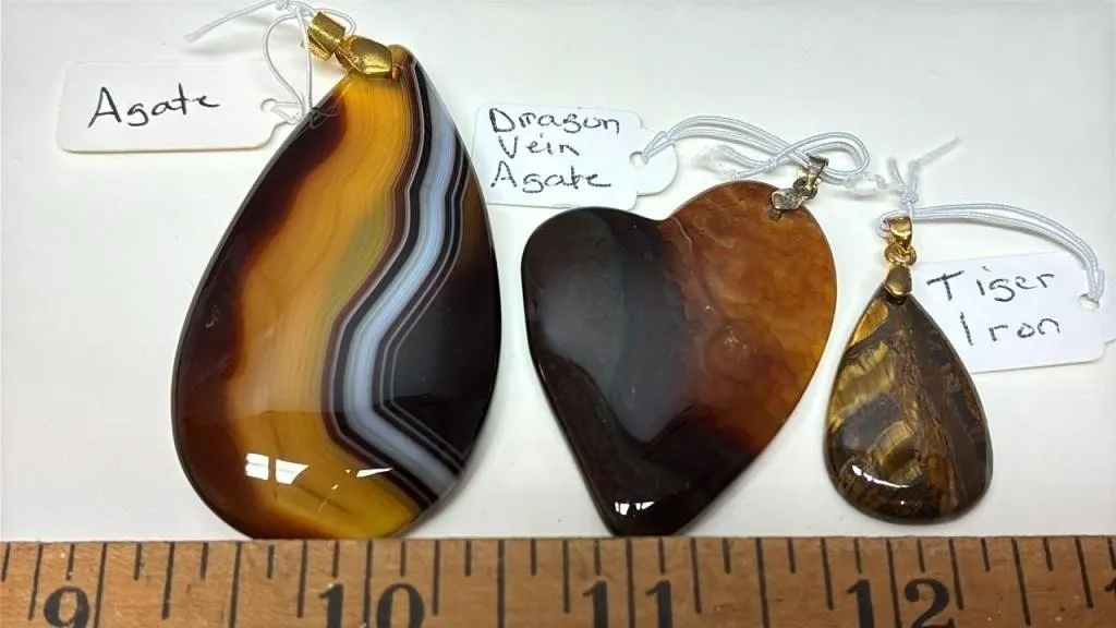 3 Stone Pendants. *SC