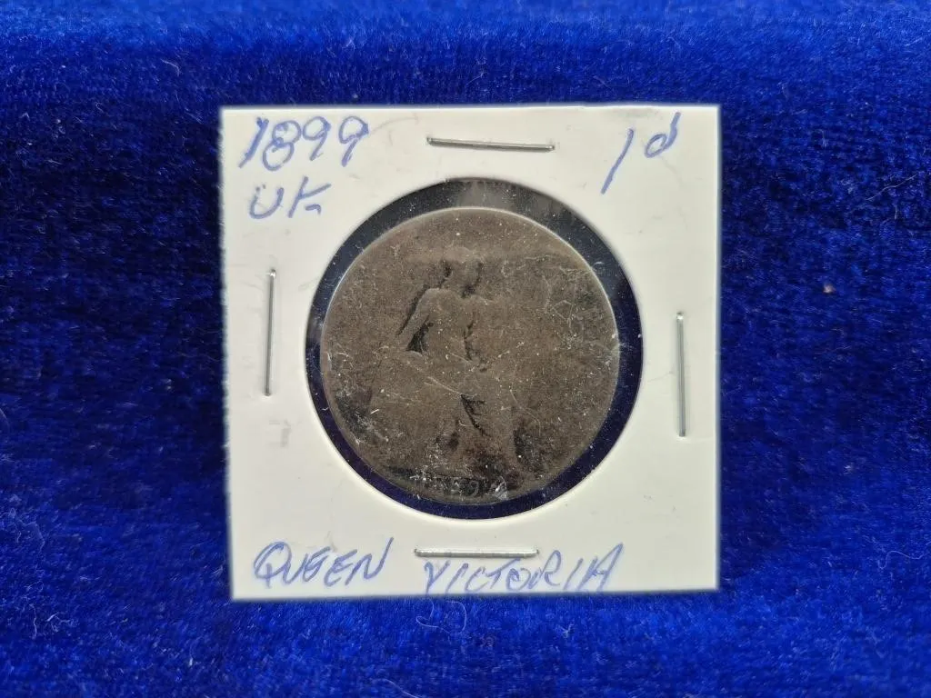 UK Queen Victoria Pennies (2), 1899 & Coronation