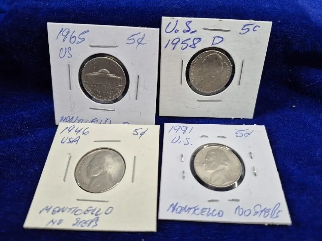 Group of 4 Jefferson Nickels, Various Dates