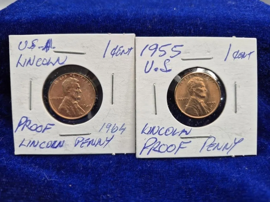 1964 & 1955 Lincoln Proof Pennies
