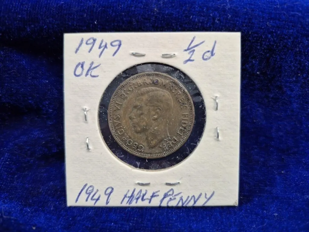 1949 Great Britain Half Penny Coin