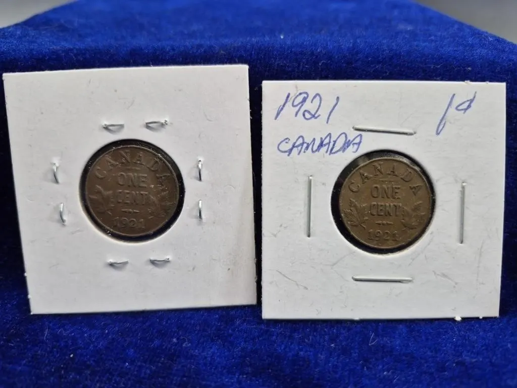 1921 Canada One Cent Coins (4)