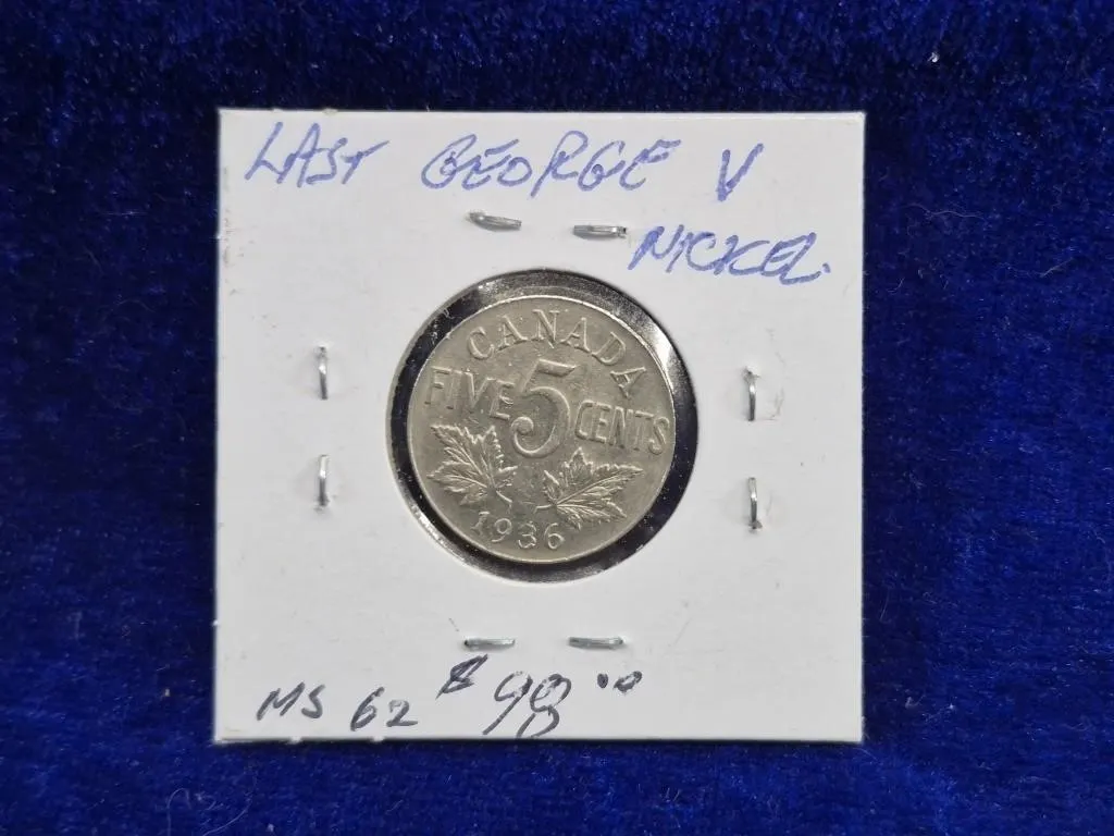 1936 Canada George V Nickel 5 Cents