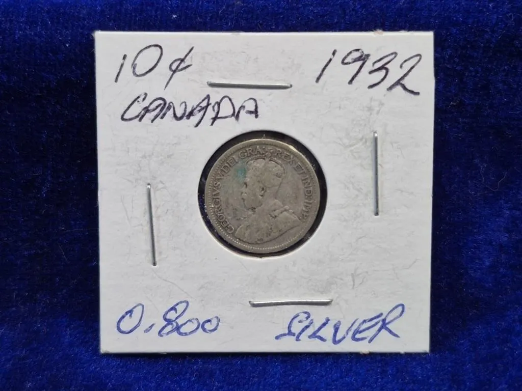 1932 Canada 10 Cents Silver Coin