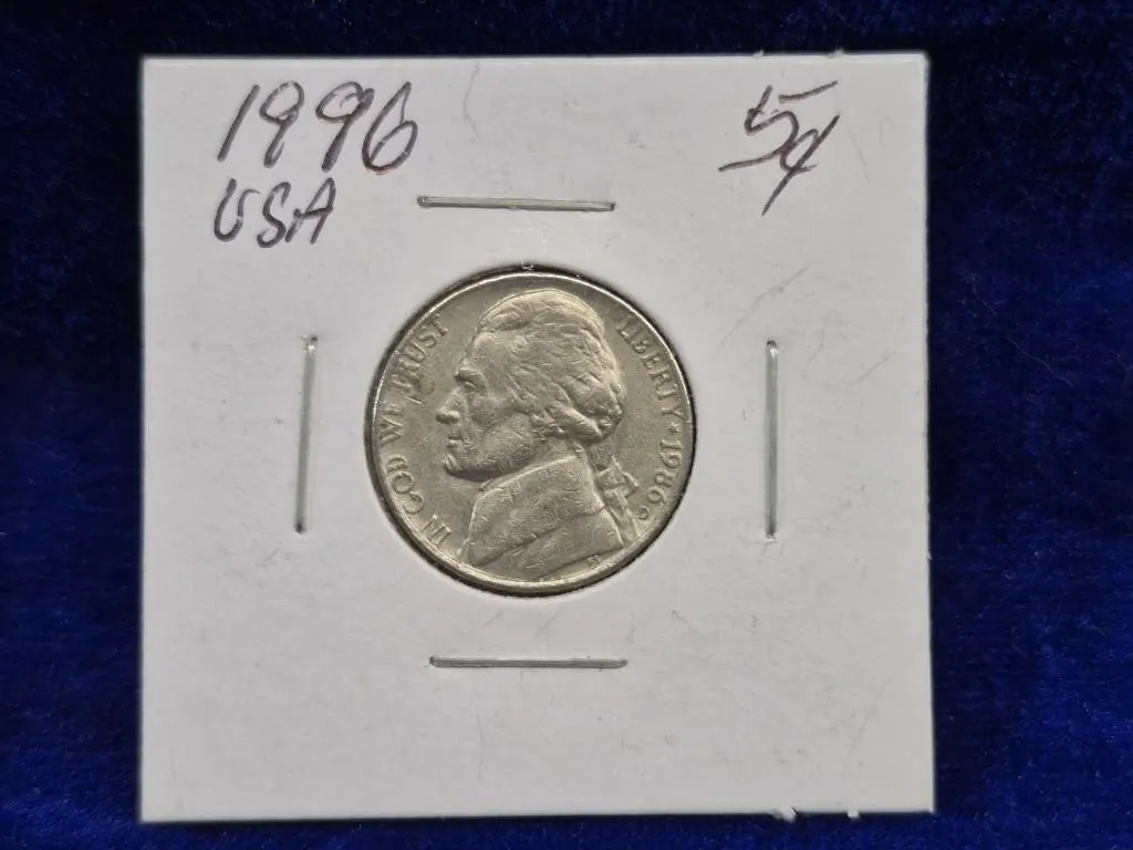1986 Jefferson Nickel, USA 5 Cent Coin